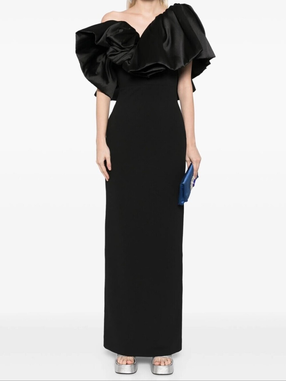 NWT $900 SOLACE LONDON Cassie Gown Maxi Dress Black US 6